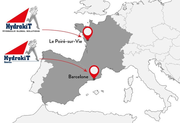 L'implantation des deux ateliers réparation Hydrokit